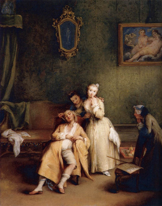 The Tickle, vintage artwork by Pietro Longhi, 12x8" (A4) Poster
