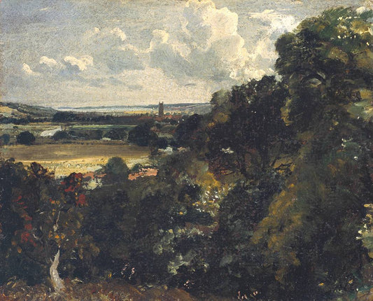 Dedham from near Gun Hill, Langham, vintage artwork by John Constable, 12x8" (A4) Poster