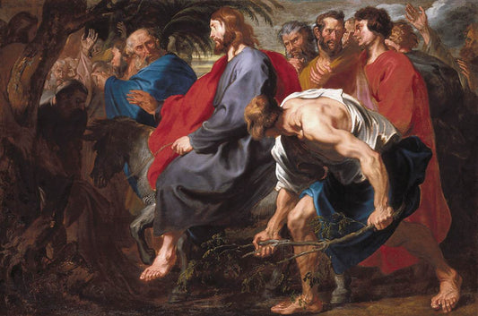 Entry of Christ into Jerusalem, vintage artwork by Anthony van Dyck, 12x8" (A4) Poster