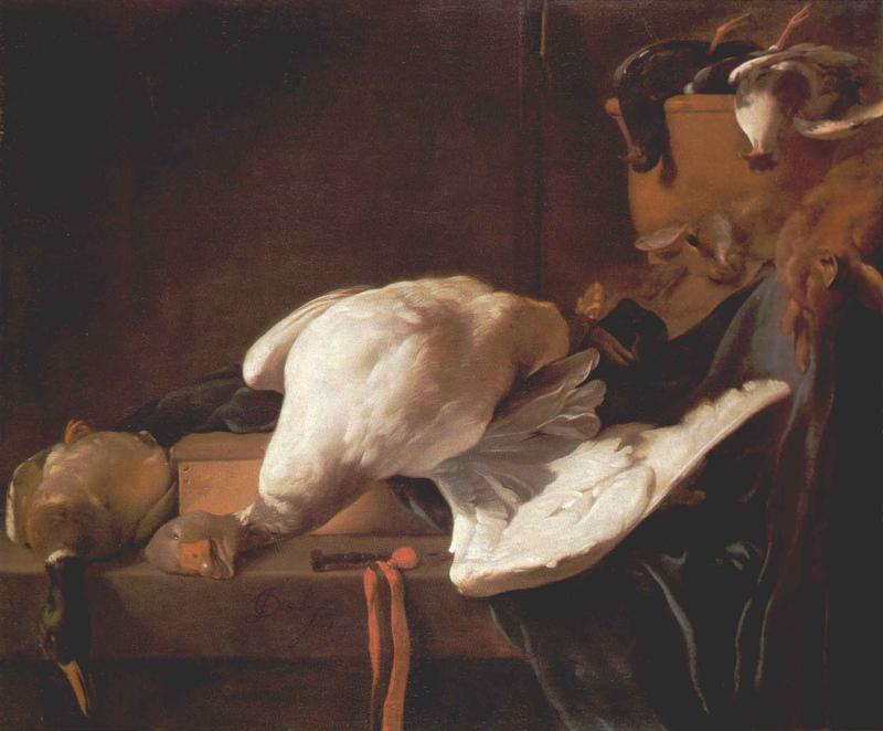 Dead game, vintage artwork by Christiaen Jansz Dusart, 12x8" (A4) Poster