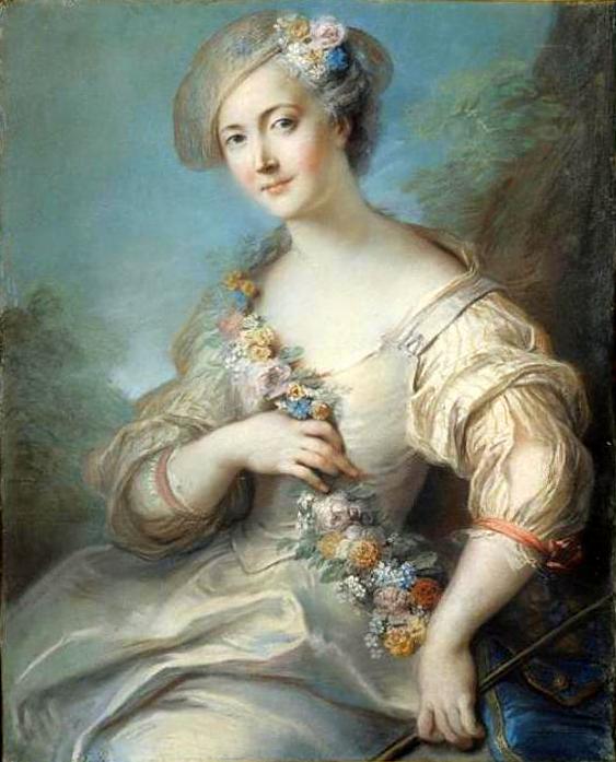 Portrait of a Woman, probably the Marquise de Bomron, vintage artwork by Charles-Antoine Coypel IV, 12x8" (A4) Poster