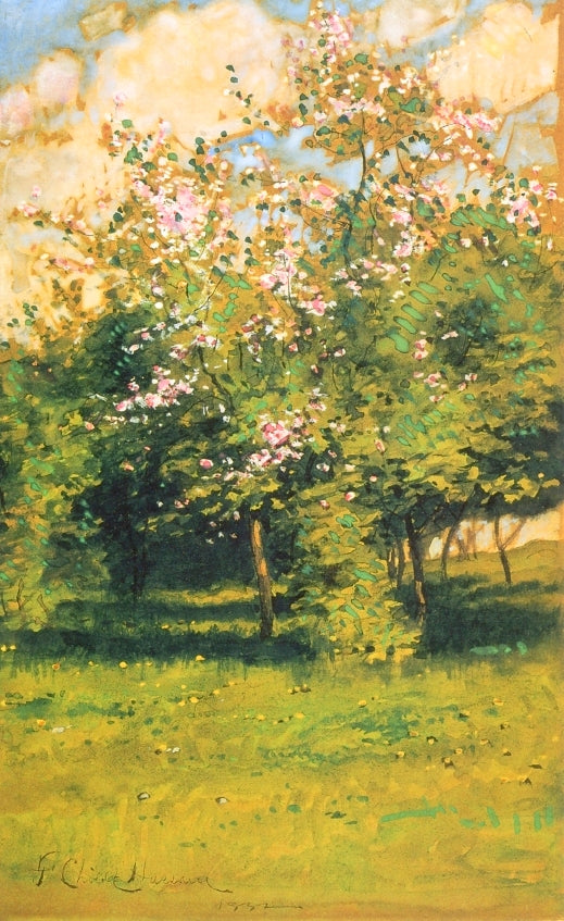 Blossoming Trees, vintage artwork by Childe Hassam, 12x8" (A4) Poster