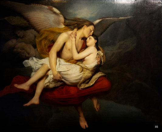 Les amours des anges, vintage artwork by François Barthelemy Michel Édouard Cibot, A3 (16x12") Poster Print