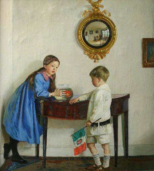 Laura and Paul Jewill Hill, vintage artwork by Harold Charles Francis Harvey, 12x8" (A4) Poster