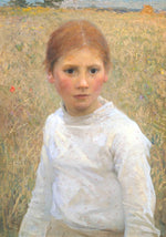 Brown Eyes, vintage artwork by Sir George Clausen, R.A., R.W.S., R.I., 12x8" (A4) Poster