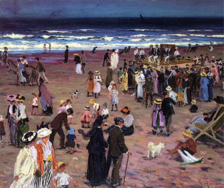 The Beach at Whitby , vintage artwork by William Samuel Horton, 12x8" (A4) Poster
