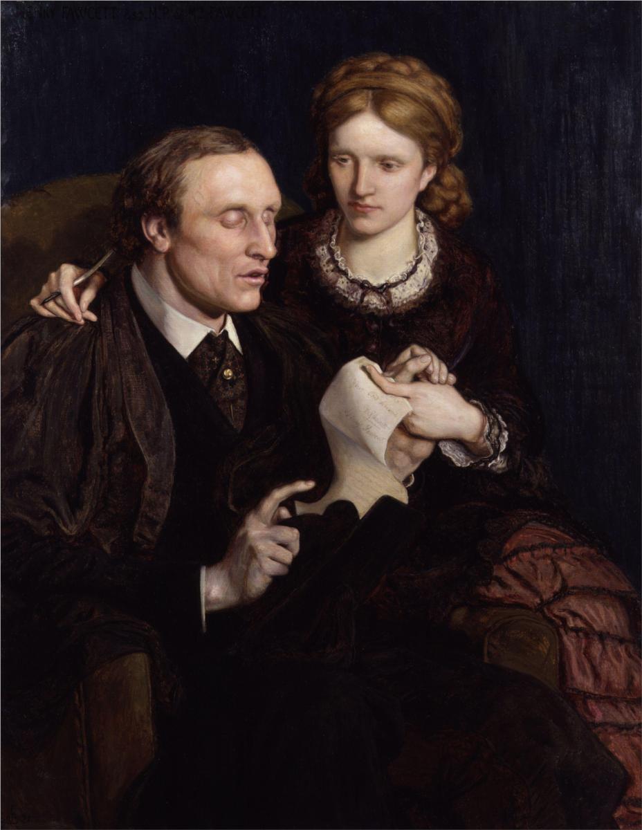 Henry Fawcett, Dame Millicent Garrett Fawcett, vintage artwork by Ford Madox Brown, A3 (16x12") Poster Print