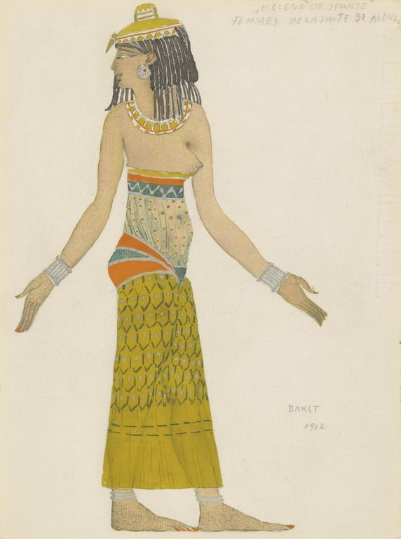 Costume Design for "Helen of Sparta" by Leon Bakst,A3(16x12")Poster
