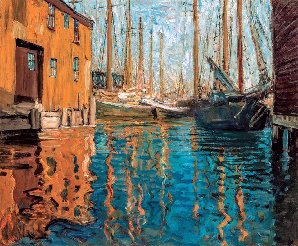 Old Wharves, Gloucester by Frederick Judd Waugh,A3(16x12")Poster