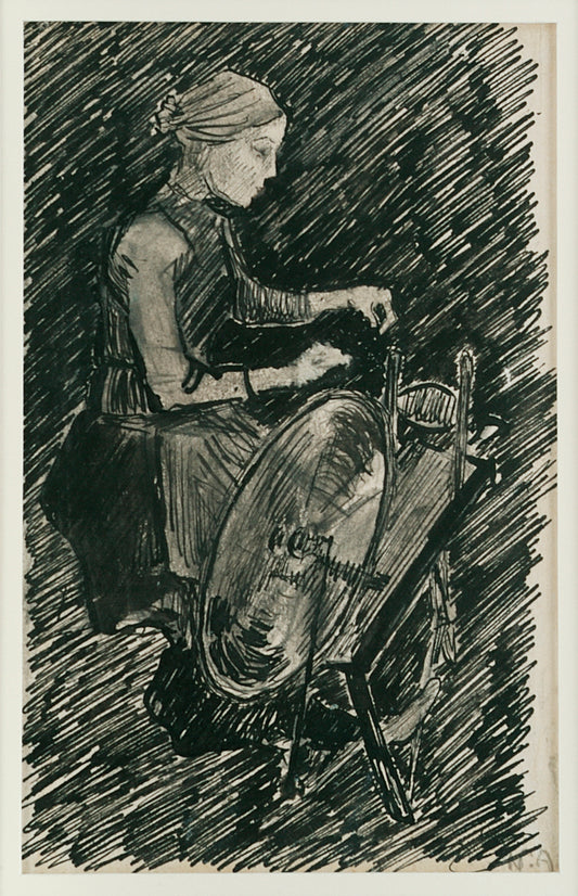 Girl Spinning, vintage artwork by Nicolai Astrup, 12x8" (A4) Poster