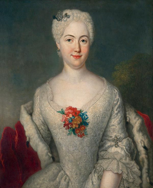 Portrait of Anna Friederike von Anhalt-Köthen, vintage artwork by Antoine Pesne, 12x8" (A4) Poster