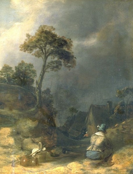 Traveller Resting, vintage artwork by Joos van Craesbeeck, 12x8" (A4) Poster