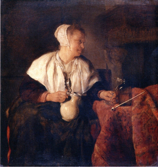 The Tippler, vintage artwork by Gabriël Metsu, 12x8" (A4) Poster