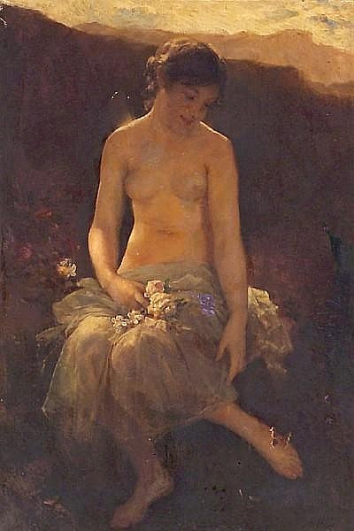 A fairy with a butterfly, vintage artwork by Wilhem Kray, 12x8" (A4) Poster