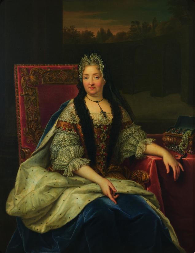 Madame de Ventadour, vintage artwork by Follower of Pierre Mignard, 12x8" (A4) Poster