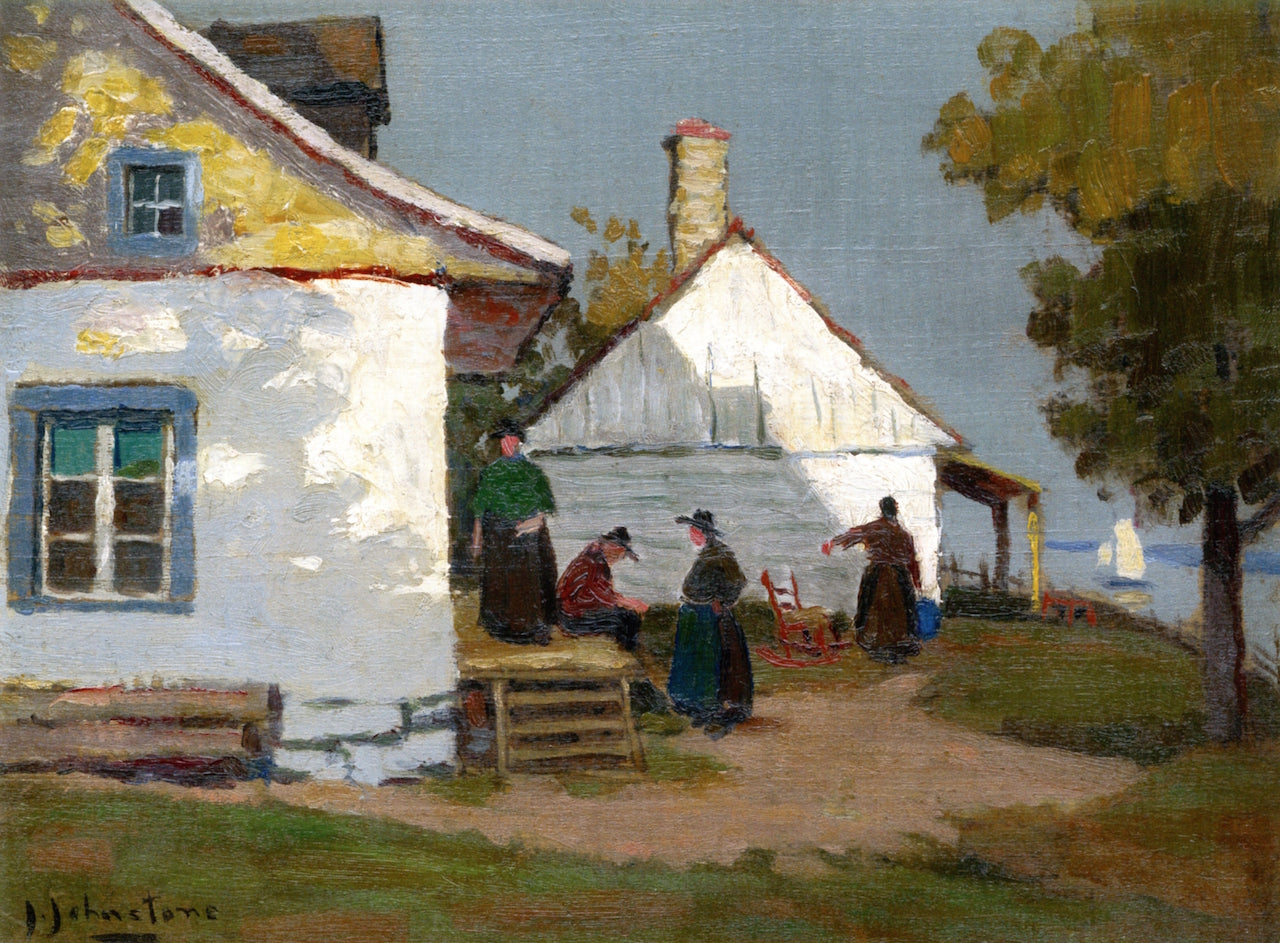 Along the Ottawa River, near Montreal, vintage artwork by John Young Johnstone, 12x8" (A4) Poster