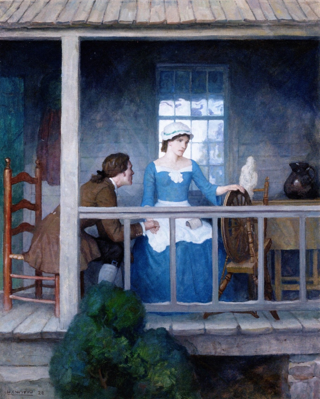 Sally Merrillee and Johnny by Newell Convers (N.C.) Wyeth,16x12(A3) Poster