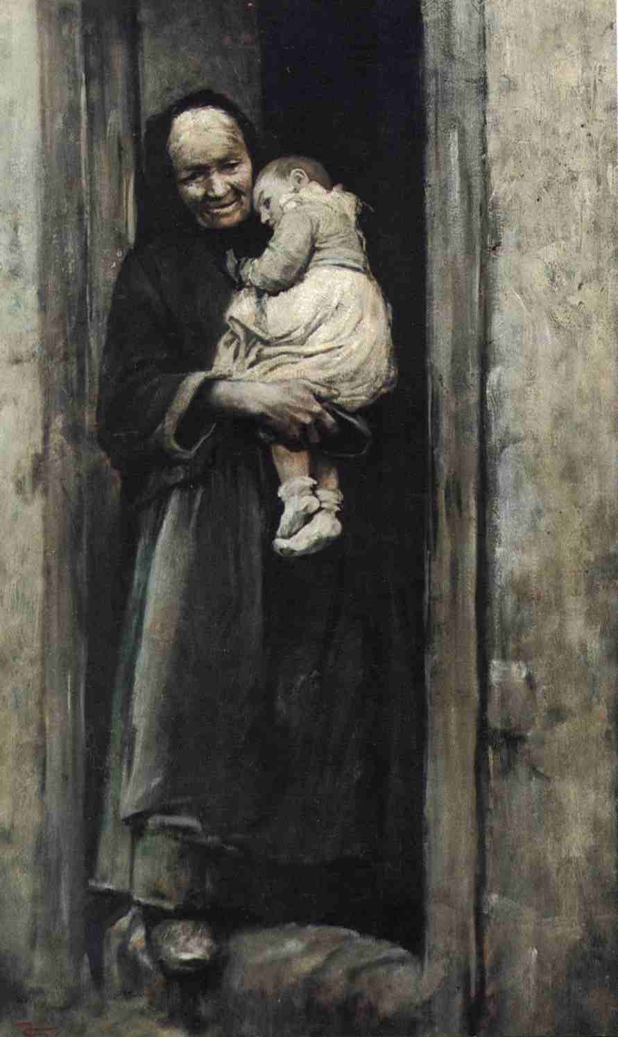 Old Woman with Child by Jakub Schikaneder,A3(16x12")Poster