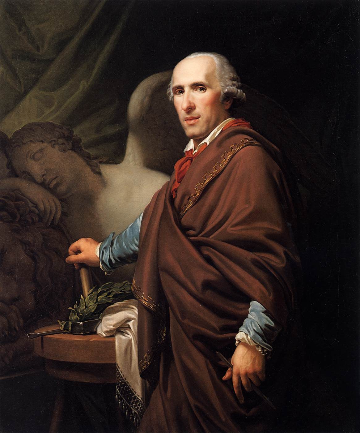 Portrait of Antonio Canova, vintage artwork by Johann Baptist Lampi the Younger, 12x8" (A4) Poster