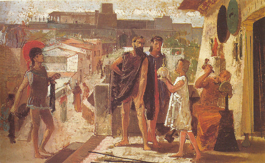 The Etruscans in Perugia, vintage artwork by Federico Faruffini, 12x8" (A4) Poster