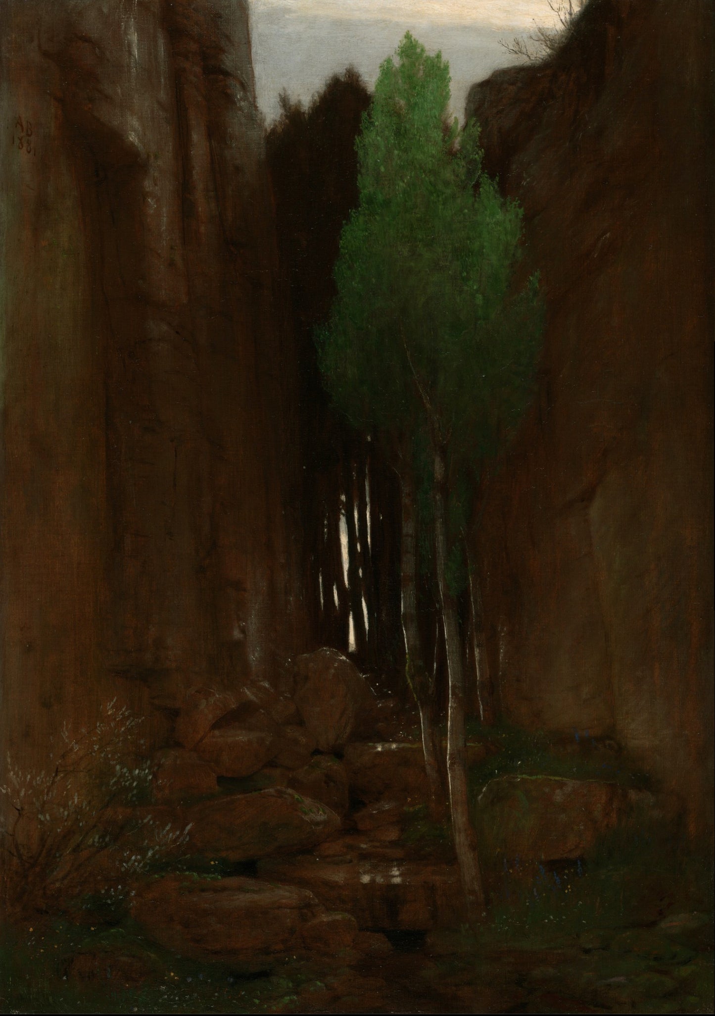 Spring in a Narrow Gorge, vintage artwork by Arnold Böcklin, 12x8" (A4) Poster