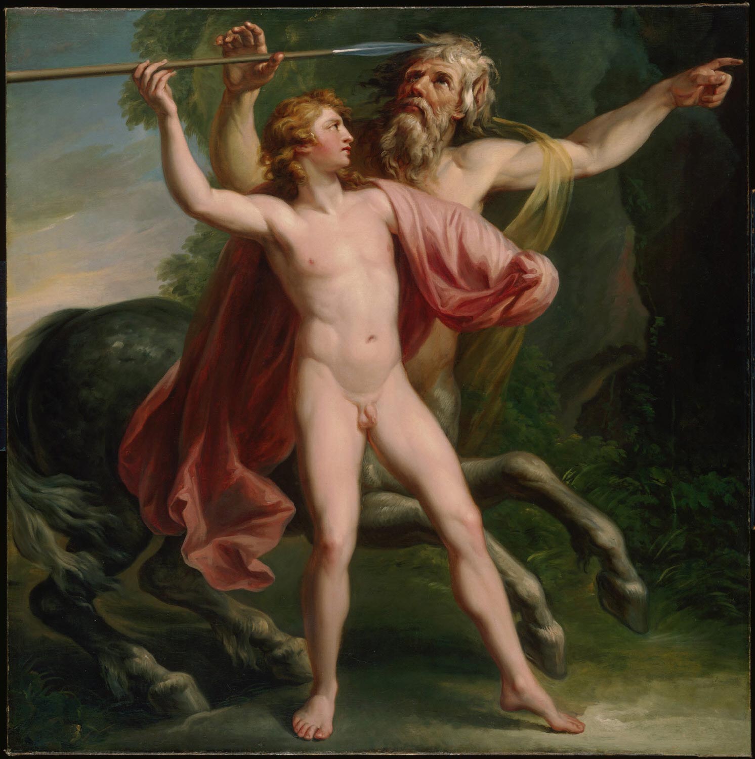 The Education of Achilles, vintage artwork by Giovanni Battista Cipriani, 12x8" (A4) Poster