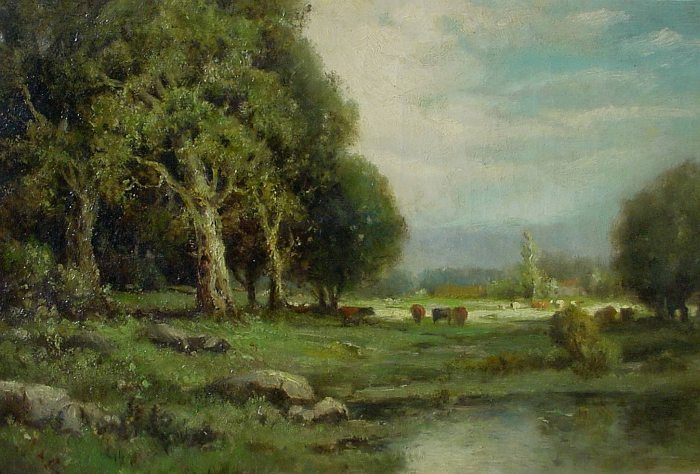Oak Glade, vintage artwork by Alexis Matthew Podchernikoff, 12x8" (A4) Poster