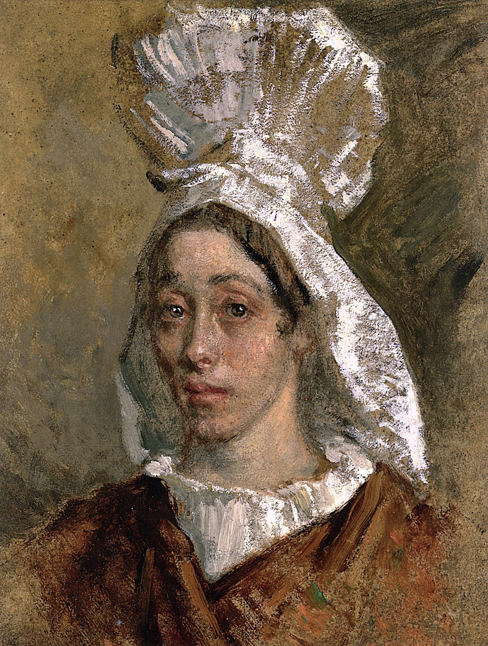 Portrait of a Woman, probably the Artist's Sister, vintage artwork by Jean-François Millet, A3 (16x12") Poster Print