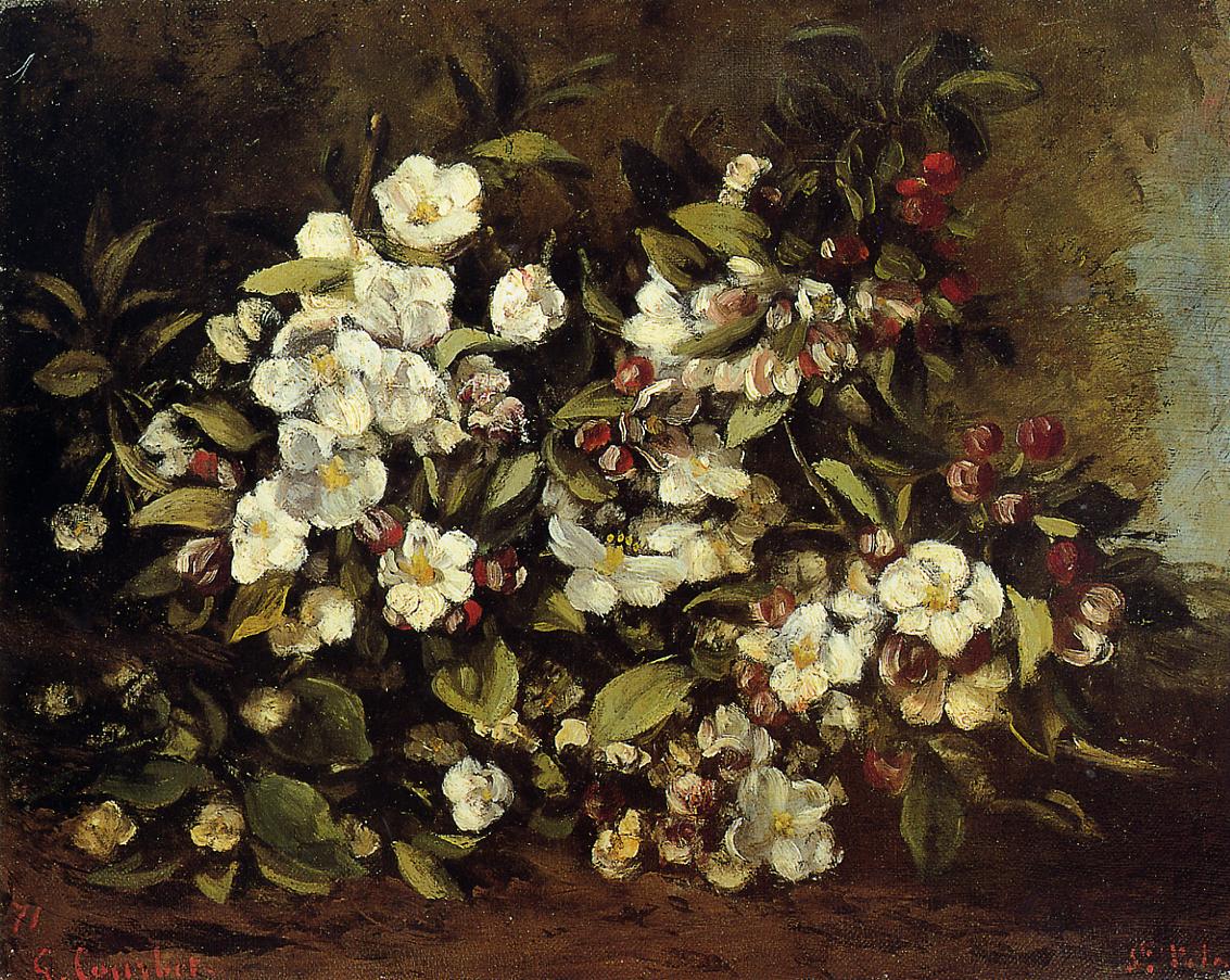 Flowering Apple Tree Branch, vintage artwork by Gustave Courbet, A3 (16x12") Poster Print