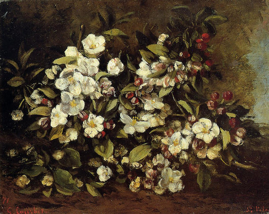 Flowering Apple Tree Branch, vintage artwork by Gustave Courbet, A3 (16x12") Poster Print