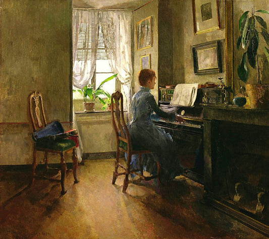Chez Moi, vintage artwork by Harriet Backer, 12x8" (A4) Poster