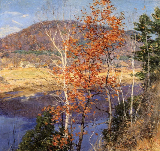 Closing Autumn, vintage artwork by Willard Leroy Metcalf, 12x8" (A4) Poster