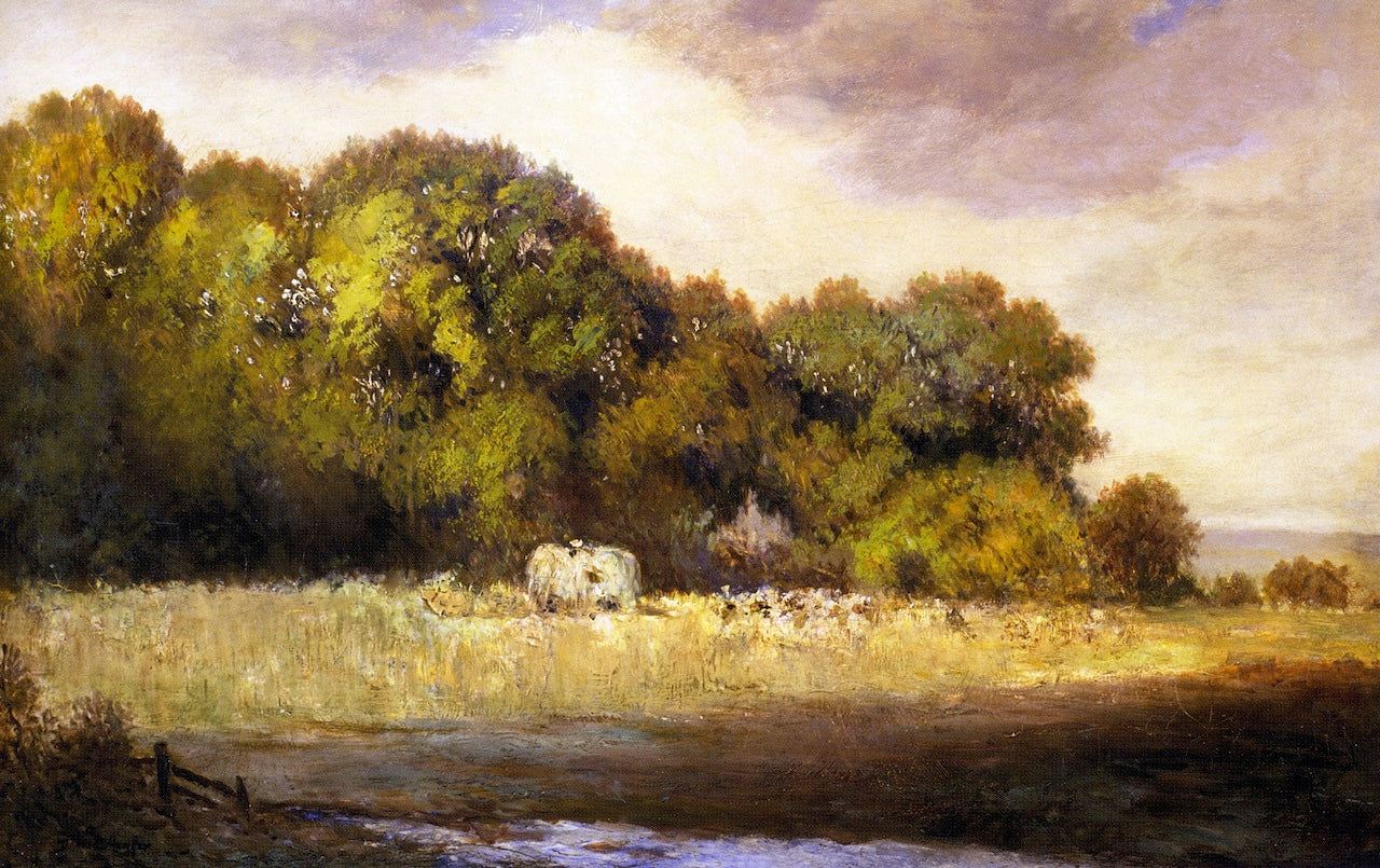 Cazenovia Hay Field, vintage artwork by Gilbert Munger, 12x8" (A4) Poster