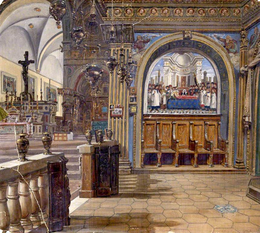 Church Interior: Florence, vintage artwork by Robert McInnes, A3 (16x12") Poster Print