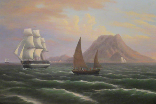 St. Eustatia, vintage artwork by Thomas Birch, 12x8" (A4) Poster