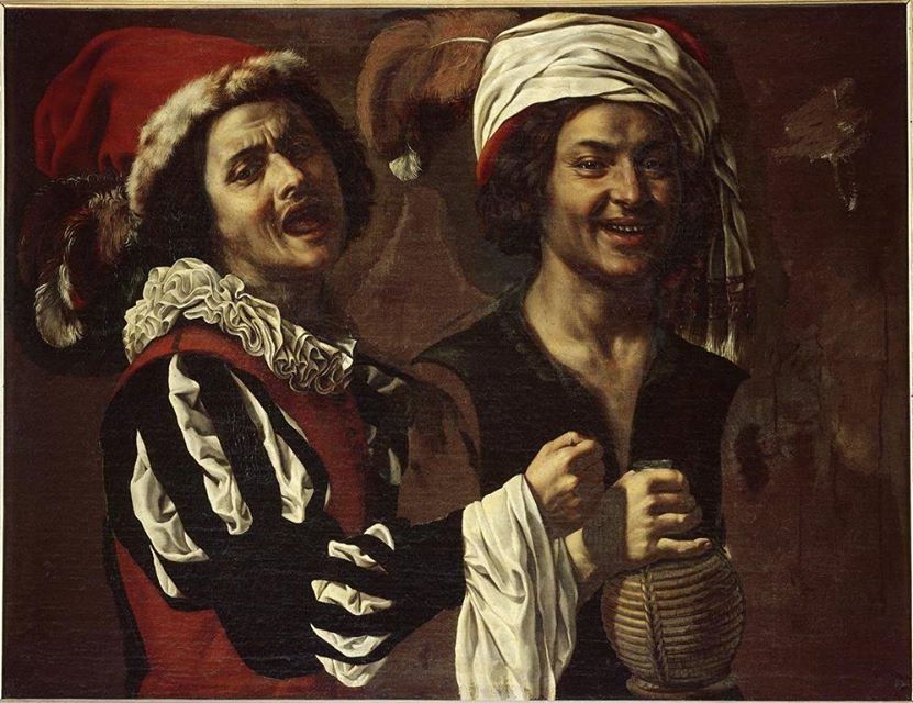 Singer and Drinker, vintage artwork by Jan van Bijlert, 12x8" (A4) Poster