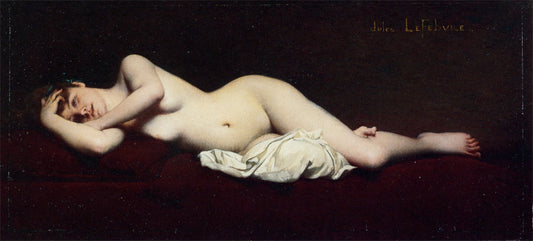 A Reclining Nude, vintage artwork by Jules Joseph Lefebvre, 12x8" (A4) Poster