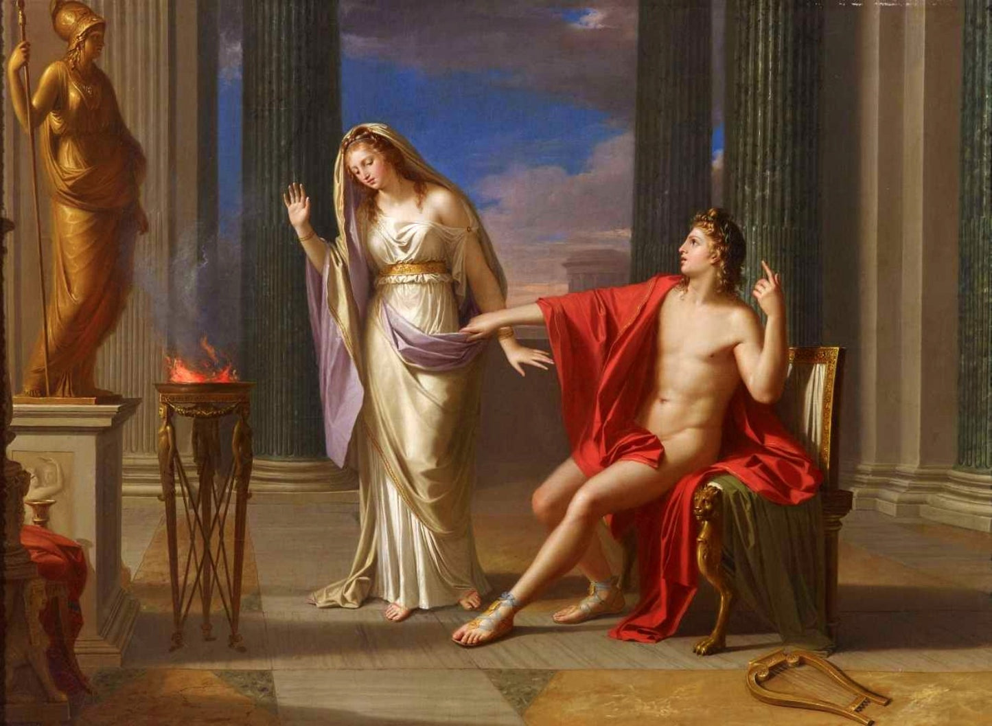 Apollo and Vesta, vintage artwork by François-Andre Vincent, 12x8" (A4) Poster