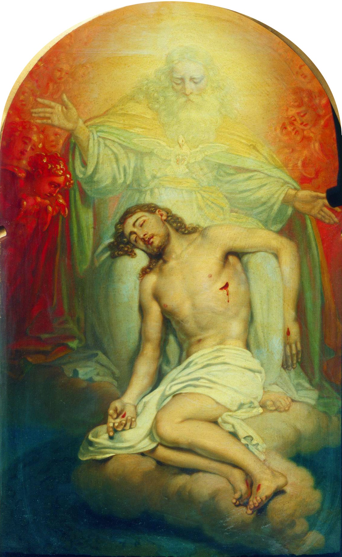 God the Father Looking at Dead Christ, vintage artwork by Vladimir Borovikovsky, 12x8" (A4) Poster