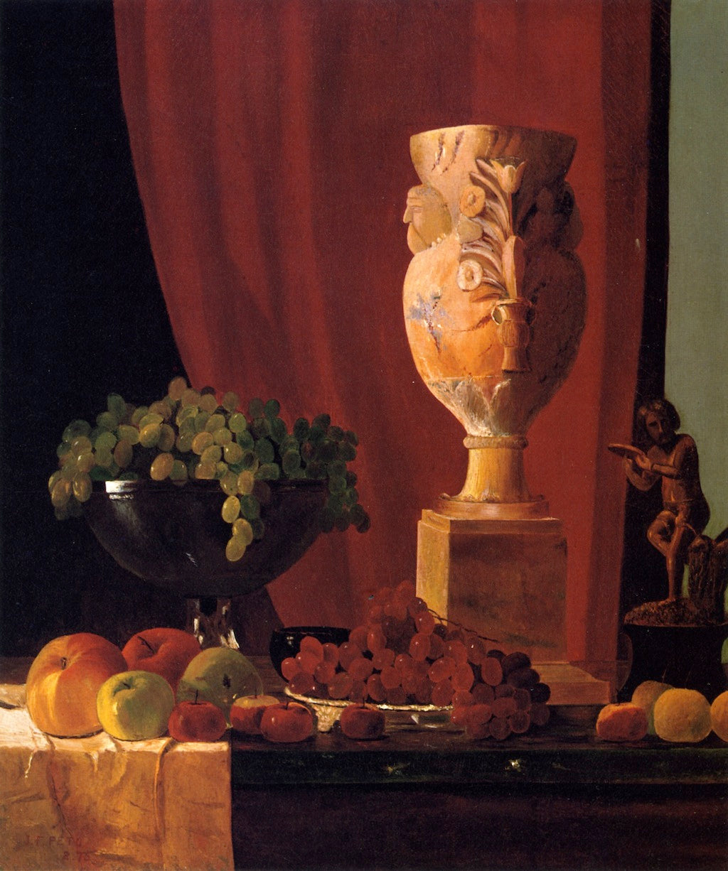 Fruit, Vase and Statuette by John Frederick Peto,A3(16x12")Poster