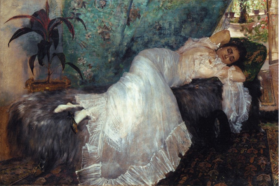 The Afternoon Repose, vintage artwork by John McClure Hamilton, 12x8" (A4) Poster