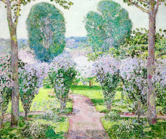 Altheas, vintage artwork by Childe Hassam, 12x8" (A4) Poster