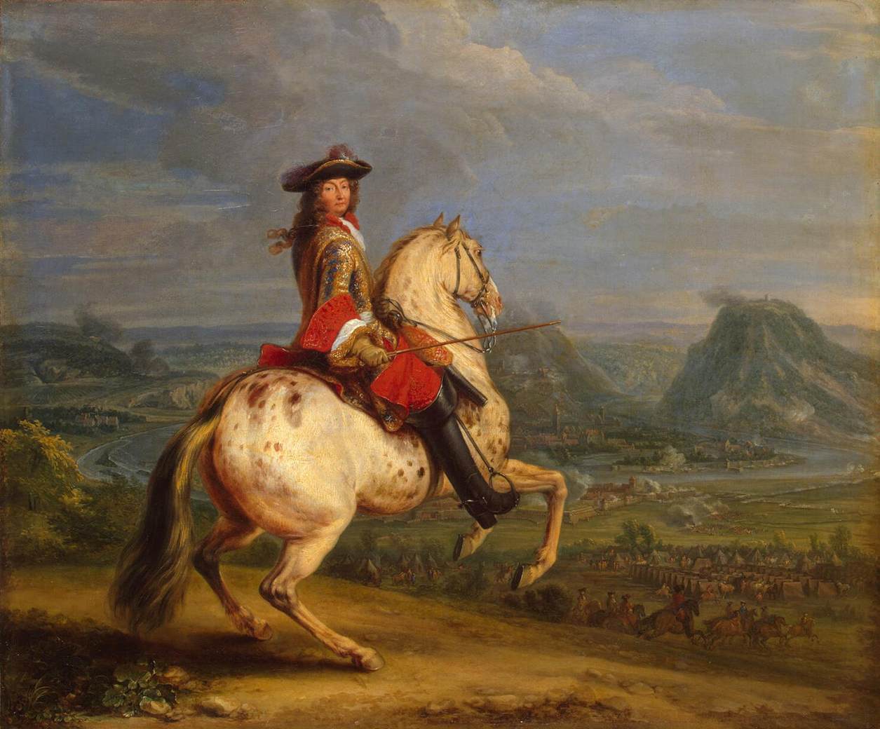 Louis XIV at the Taking of Besançon, vintage artwork by Adam Frans van der Meulen, 12x8" (A4) Poster