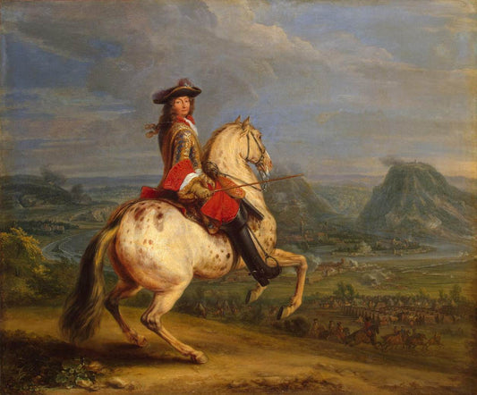 Louis XIV at the Taking of Besançon, vintage artwork by Adam Frans van der Meulen, 12x8" (A4) Poster