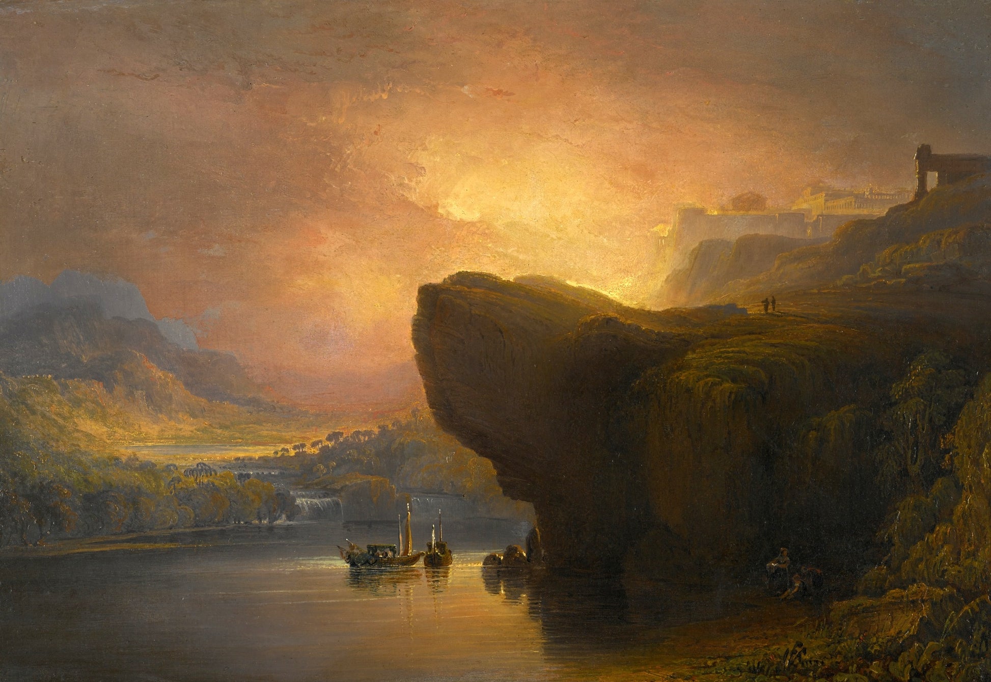 The City of God and the Waters of Life, vintage artwork by John Martin, 12x8" (A4) Poster