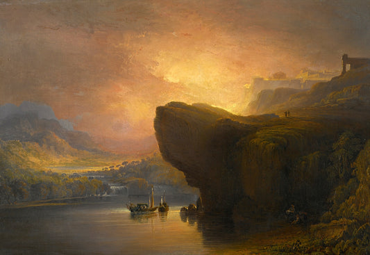 The City of God and the Waters of Life, vintage artwork by John Martin, 12x8" (A4) Poster