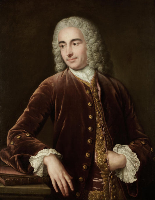 Portrait of a Gentleman in a Burgundy Coat, vintage artwork by Jean-Baptiste Van Loo, 12x8" (A4) Poster