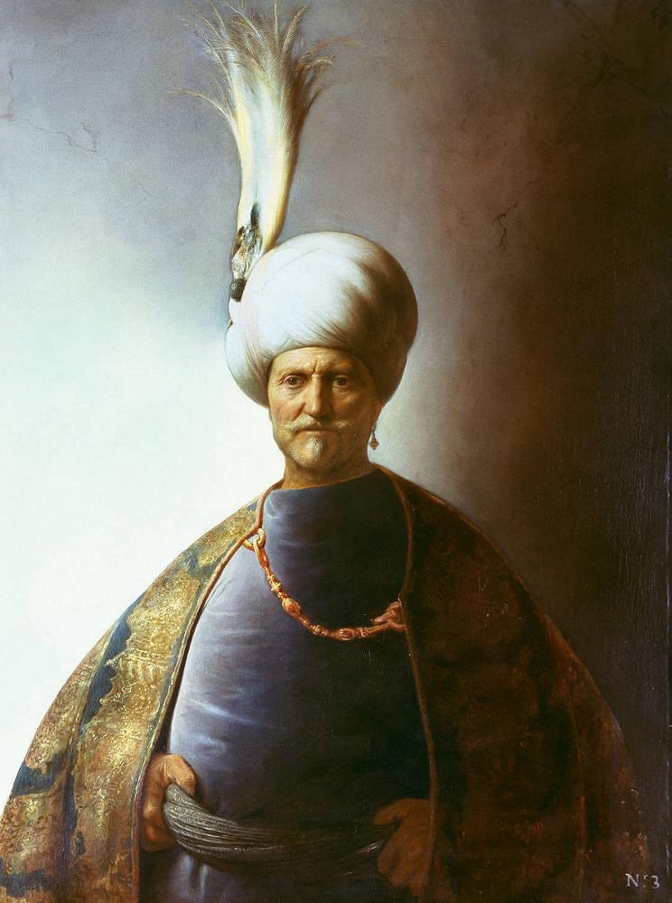 Man in Oriental Costume, vintage artwork by Jan Lievens, 12x8" (A4) Poster