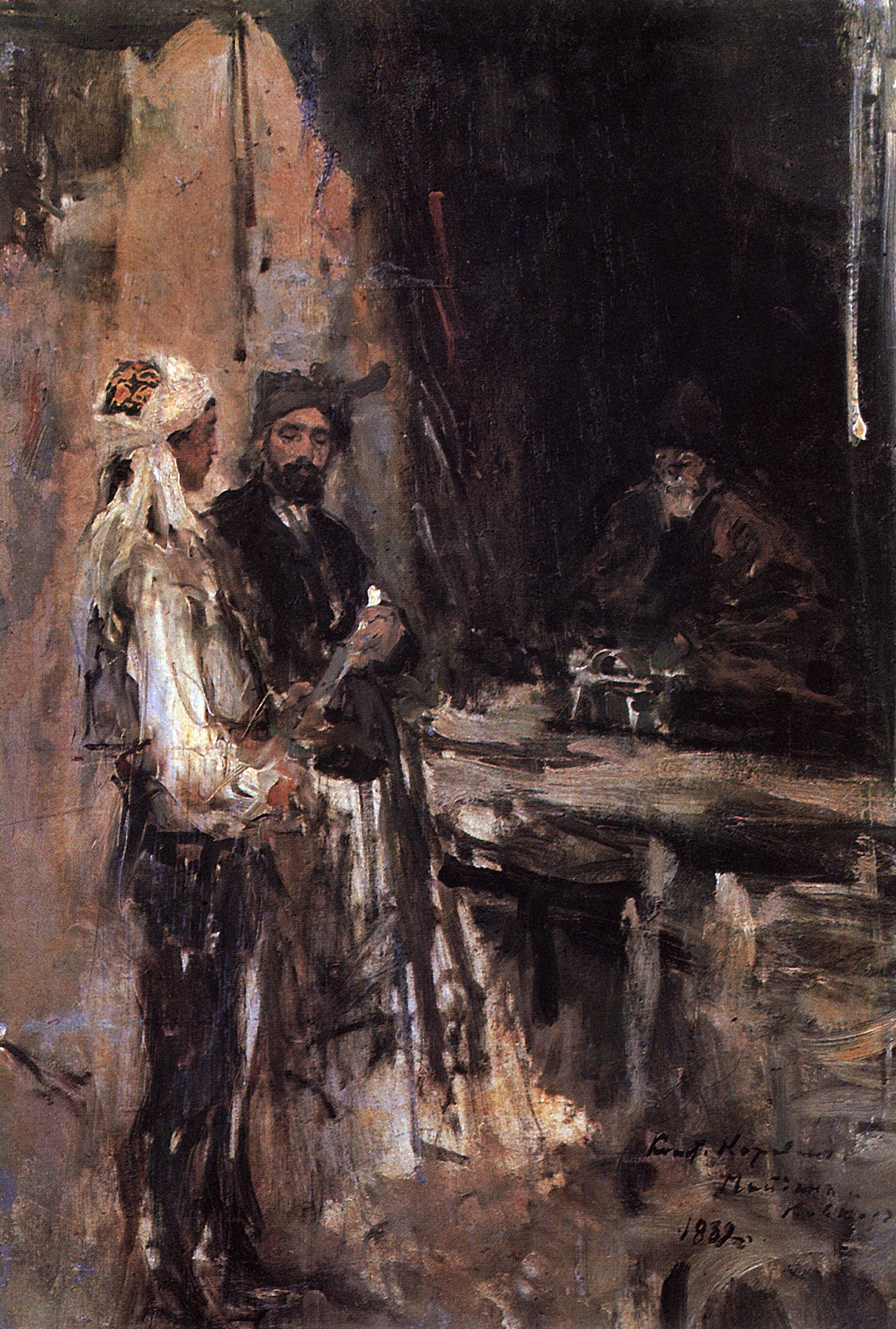 Buying a Dagger. by Constantin Alexeevich Korovin,A3(16x12")Poster