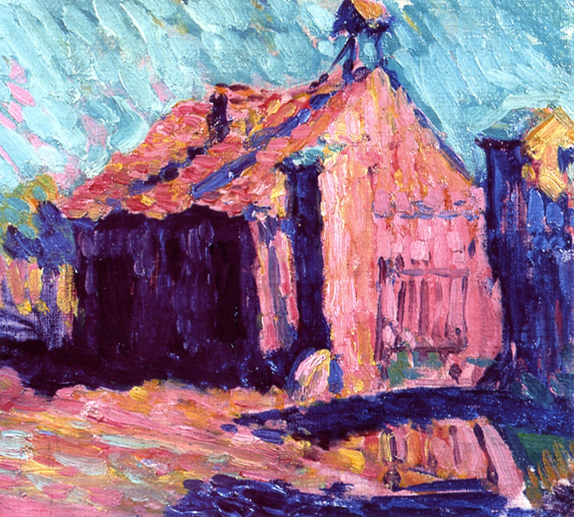 Village Houses at Szeliwy, vintage artwork by Robert Bevan, 12x8" (A4) Poster